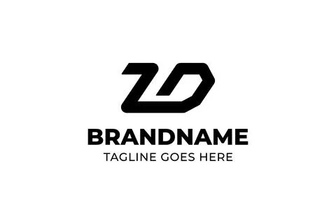 Letters ZD Monogram Logo, for ZD or DZ Initials Brand Stock Illustration