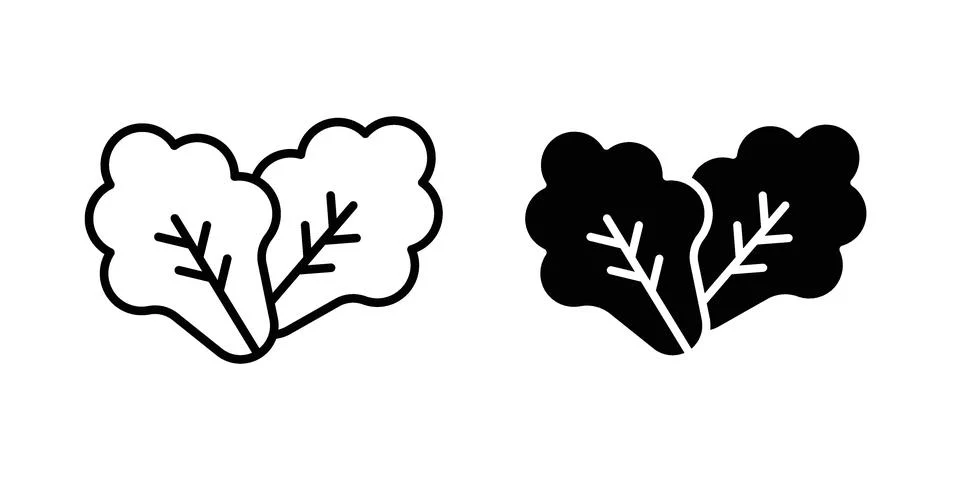Lettuce icon Illustration set. Vector Eps10 for apps Stock Illustration