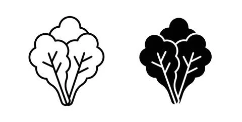 Lettuce icon symbol. Vector illustration pack in black color. Stock Illustration