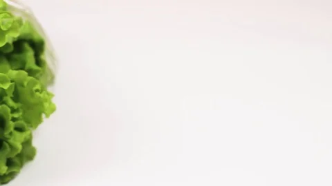 Lettuce lay in the kitchen. White background. Stock-Footage 86680737