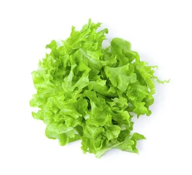 Lettuce leaf isolated on white background. top view Stock Photos