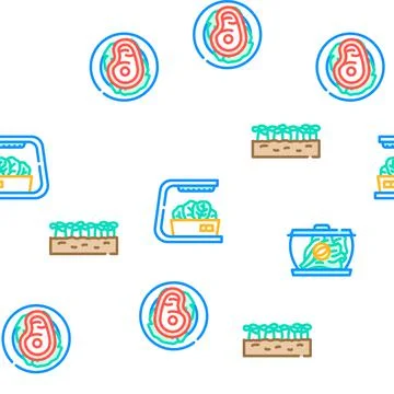 Lettuce salad leaf vegetable vector seamless pattern Illustrazione stock