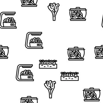 Lettuce salad leaf vegetable vector seamless pattern Illustrazione stock