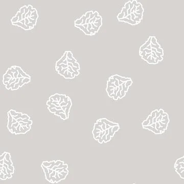Lettuce salad line vector seamless pattern Stock Illustration