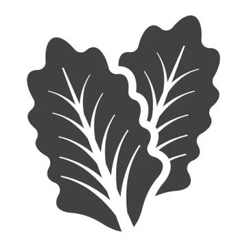 Lettuce solid icon, vegetable and salad leaf Stock Illustration