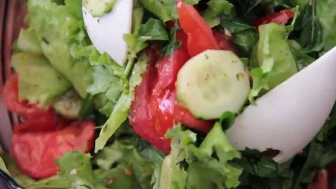 Lettuce tomato cucumber Video stock 77451856