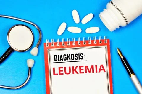 Leukemia. Text label to indicate the state of health. Stock Photos