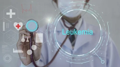 Leukemia.Doctor using stethoscope on medicine background. Stock Footage 100576327