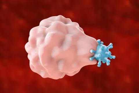 Leukocyte engulfing virus Stock Illustration