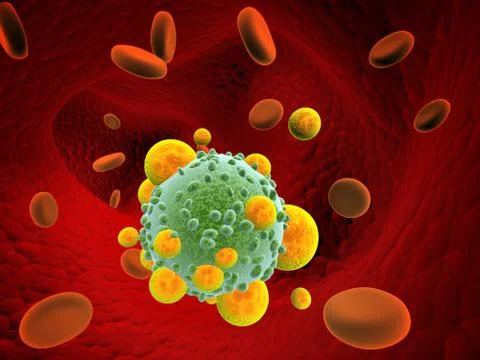 Leukocytes attack the pathogen virus Stock Photos
