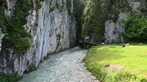 The Leutasch Gorge in Mittenwald Germany 스톡 동영상 167198997