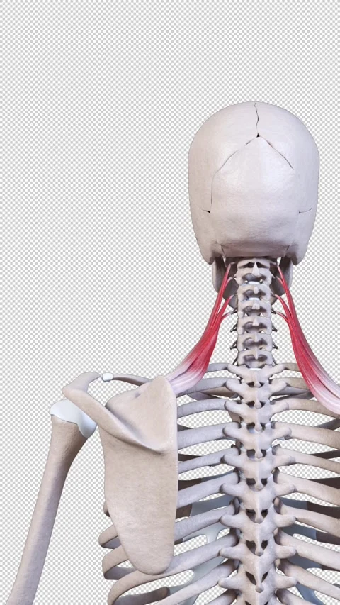 Levator Scapulae Muscle Movement Back View Vertical Video Video stock 328579524