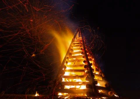 Levee Bonfire Stock Photos