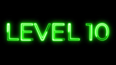 Level 10 Neon Typography Animation Video stock 321672756