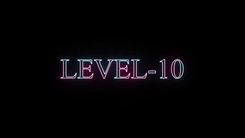 Level-10 text animation featuring vibrant neon glowing colors with dynamic .. 動画素材 331531009