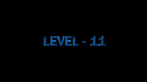 Level 11 text intro graphic animation with blue glowing futuristic digital .. Stock Footage 333878364