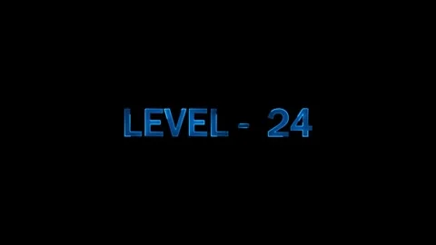 Level 24 text animation in blue metallic style for video game interface and.. Stock Footage 333878470