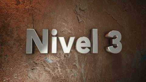 Level 3 3D Metallic Text on Rusty Wall Background Stock Footage 346070682