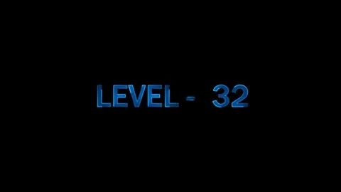 Level 32 text animation with cool light effect, game style title, futuristi.. Stock Footage 334157492