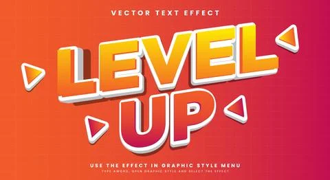 Level Up 3d Editable Text effect Stock Illustration