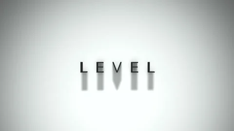 Level 3D title animation matte black text on a white background Stock Footage 300718131