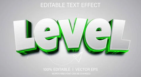 Level 3d vector text effect with modern style design Illustration