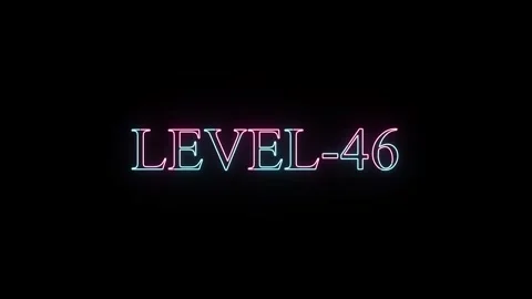 Level 46 neon sign motion animation for gaming content creators or achievem.. Stock Footage 331531069