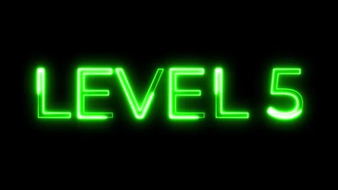 Level 5 Neon Typography Animation Stock Footage 321319852