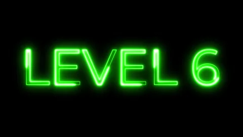 Level 6 Neon Typography Animation Stock Footage 321322230