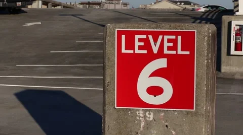 Level 6 parking sign Stock Footage 45562595