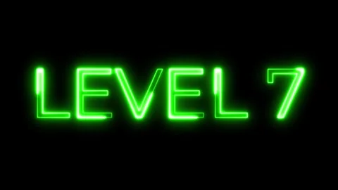 Level 7 Neon Typography Animation Video stock 321326432