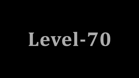 Level-70 title animation on black background for gaming video with vintage .. Stock-Footage 337805011