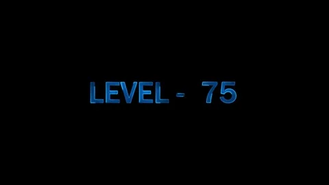 Level 75 blue neon text shimmering effect animation dynamic cinematic scree.. Stock Footage 334157612