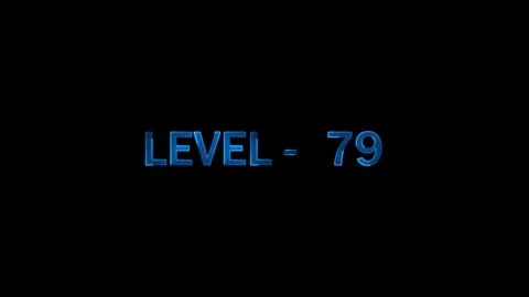 Level 79 digital display on black background, dynamic animation for game or.. Stock Footage 334157624