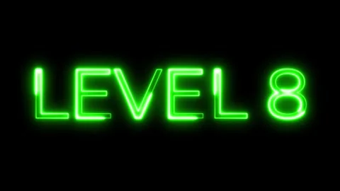 Level 8 Neon Typography Animation Vidéo 321658201