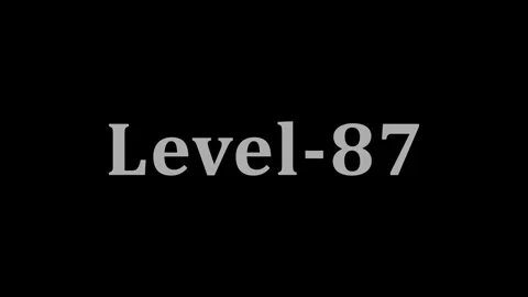Level-87 text animation on black background with glitch effect motion footage Stock Footage 337804978