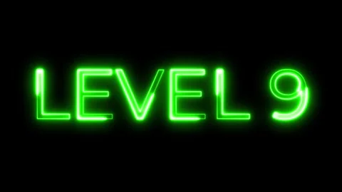 Level 9 Neon Typography Animation Stock Footage 321658337