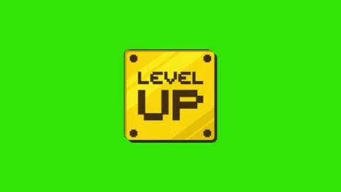 Level up animation on green screen Stock-Footage 334046262