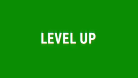 Level up animation of looped text glitch video game screen effect Stock Footage 313060764