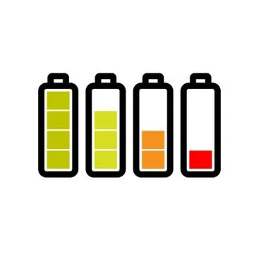 Level of the battery charge on white background Stock Illustration