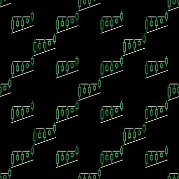 Level Breakout Candlestick Chart vector seamless pattern in outline style 스톡 일러스트