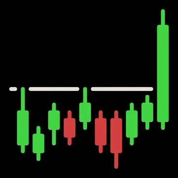 Level Breakout vector Candlestick Chart colored icon or sign Stock Illustration