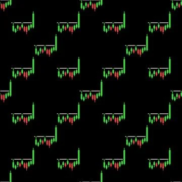 Level Breakout vector Candlestick Chart colored seamless pattern Stock Illustration