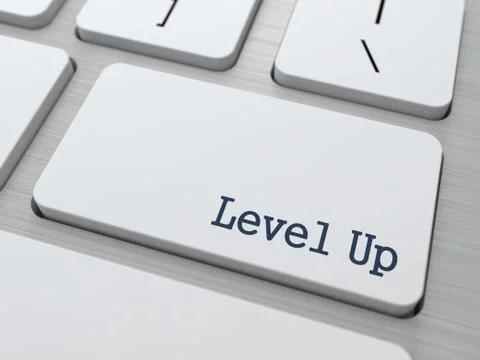 Level Up Button. Illustrazione stock