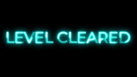 Level Cleared  Neon Text Animation Stock Footage 320391429