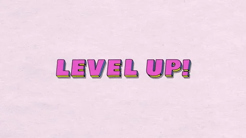 LEVEL UP! - comics style 3D text with shadow on paper textured background Stock Footage 260420773