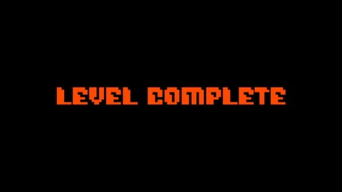 Level Complete - Pixel Text Animation for Retro Gaming Videos Video stock 313679600