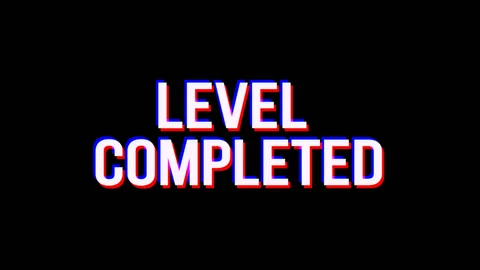 Level completed. Animation of Text With Glitch Effect Stock-Footage 120296136