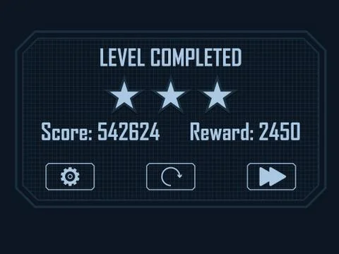 Level completed menu Stock Illustration