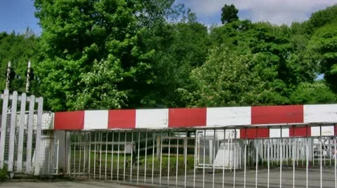 Level crossing gates lift Stock Footage 18401512